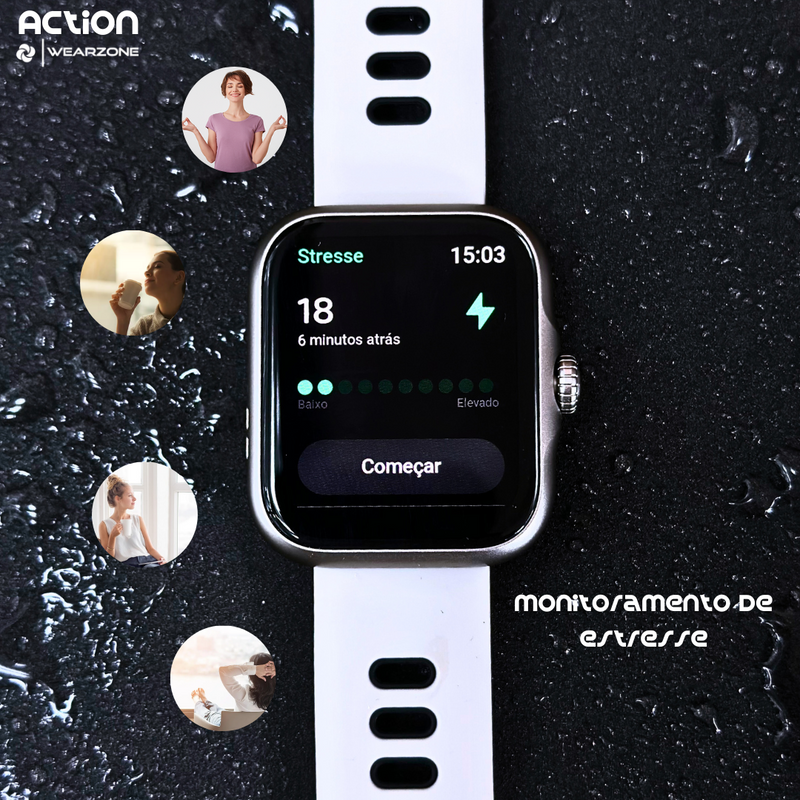 SMARTWATCH ACTION WEARZONE | A PROVA D'ÁGUA, GPS INTEGRADO