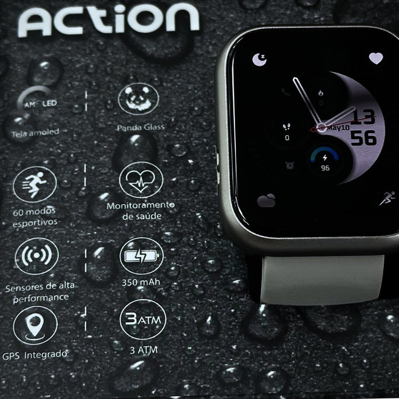SMARTWATCH ACTION WEARZONE | A PROVA D'ÁGUA, GPS INTEGRADO