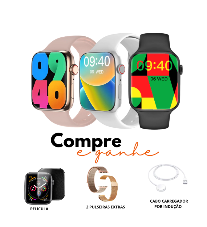 SMARTWATCH W59 MINI 41 MM + BRINDES + FRETE GRÁTIS + 6X SEM JUROS