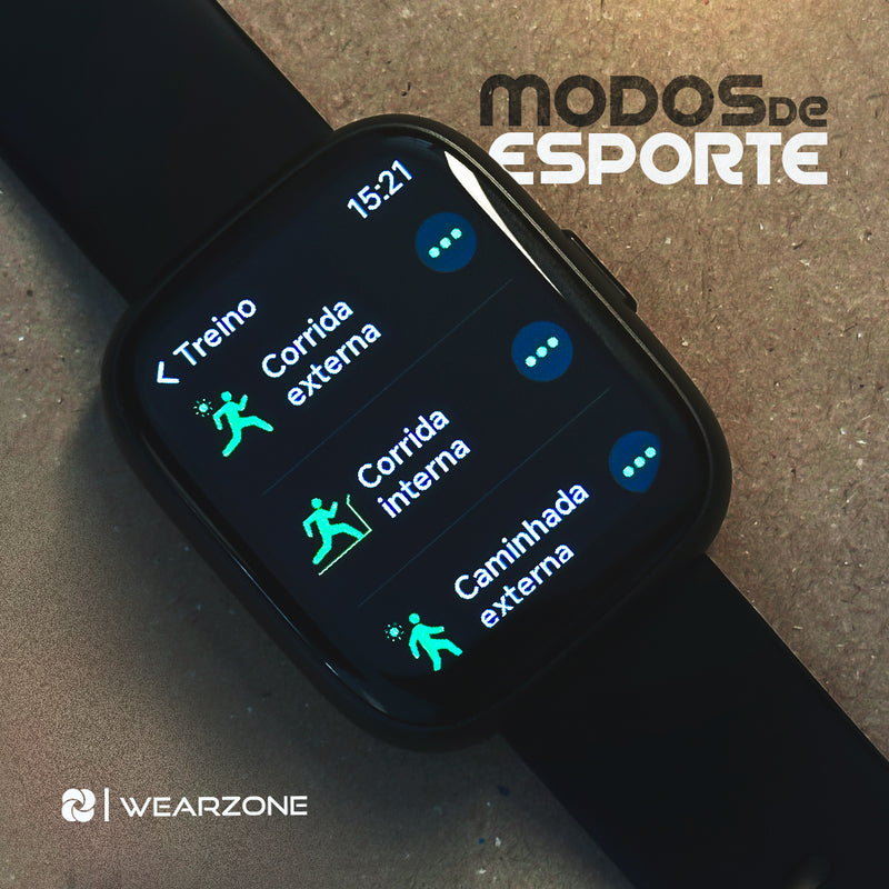 SMARTWATCH PULSE WEARZONE | A PROVA D'ÁGUA, ALEXA integrada, Até 7 Dias de Bateria