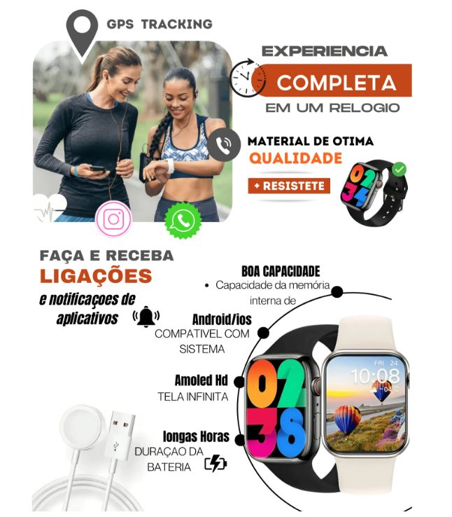 SMARTWATCH W59 MINI 41 MM + BRINDES + FRETE GRÁTIS + 6X SEM JUROS