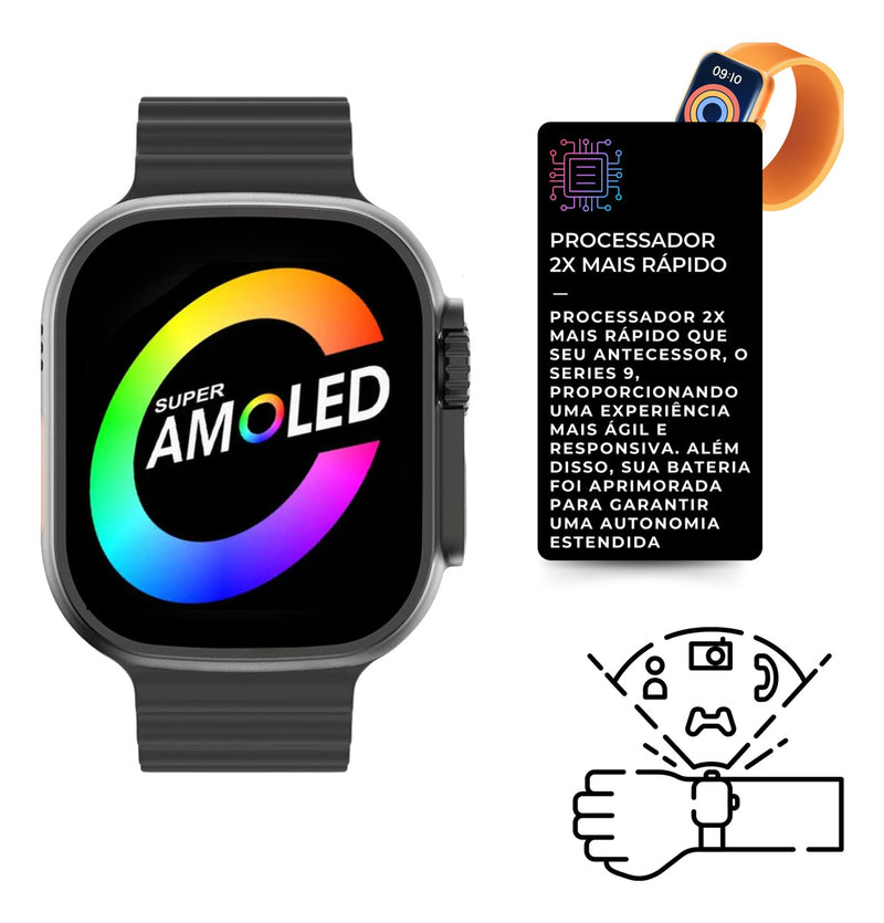 SMARTWATCH W69+ X-ONE ULTRA SÉRIE 9 | Tela Super Amoled